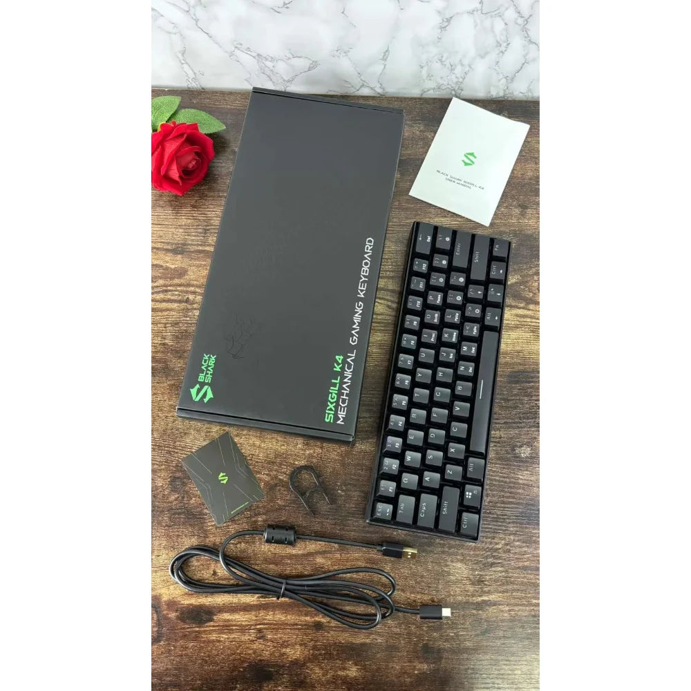 BlackShark Keyboard Sixgill K4 RGB Wired Mechanical Gaming 60% Blue Switches BlackShark Keyboard Sixgill K4 RGB Wired Mechanical Gaming 60% Blue Switches
